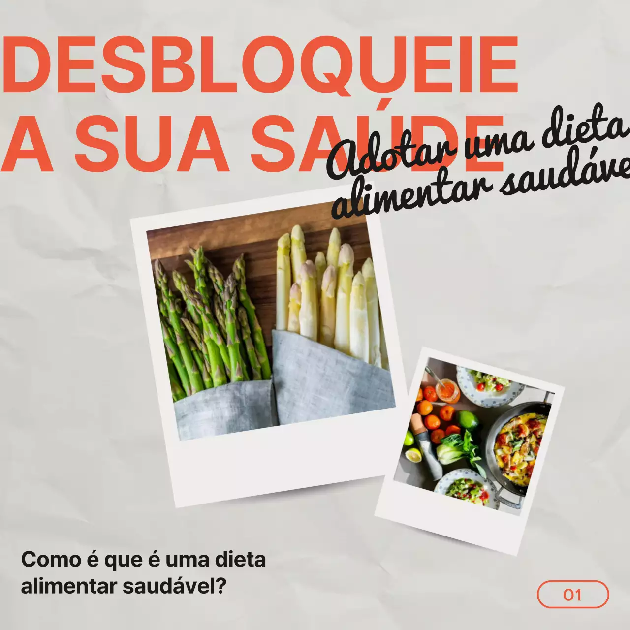 Guia de alimentação saudável e dieta Grey Red Vintage