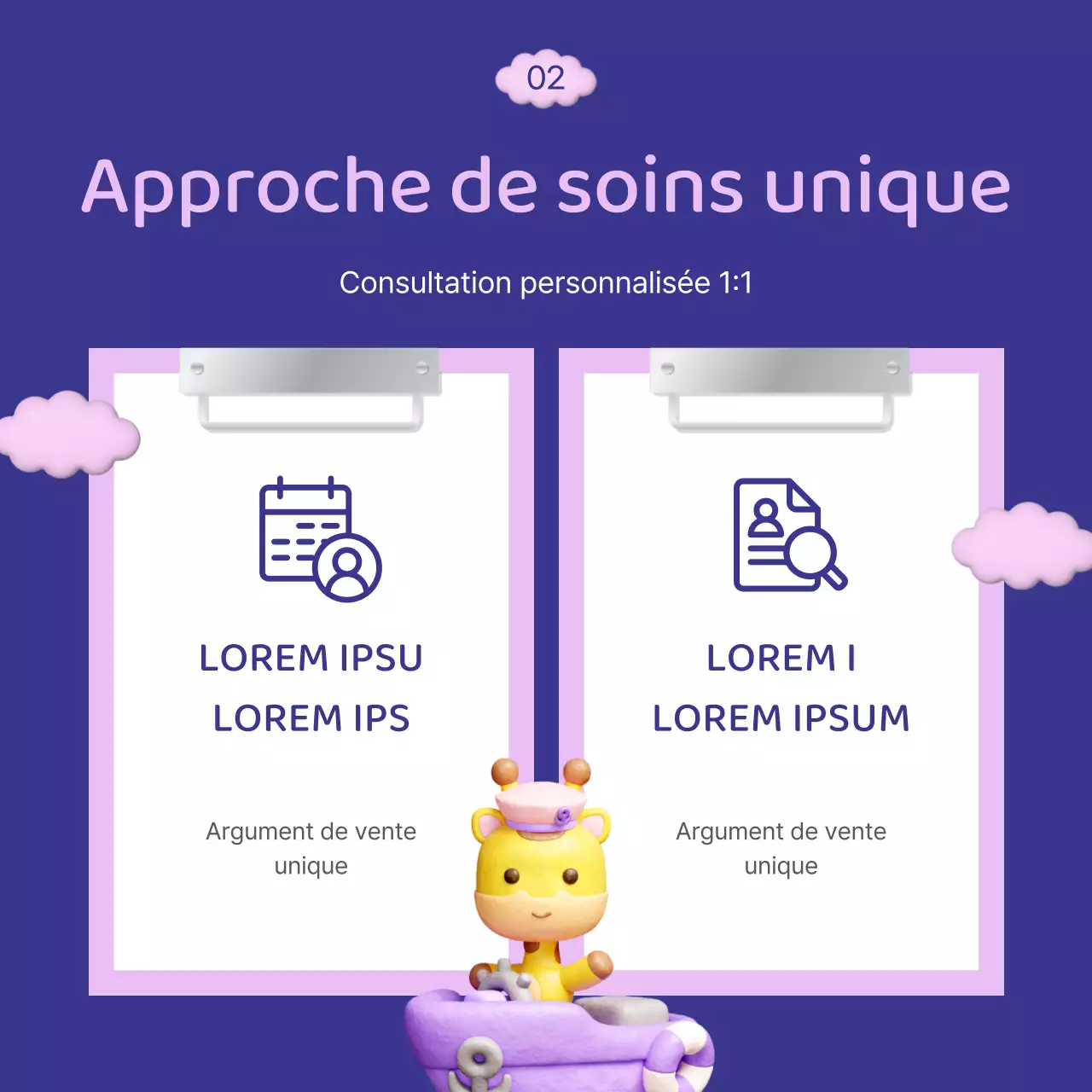 Promouvoir une clinique de croissance de la taille en violet et rose et en peluche