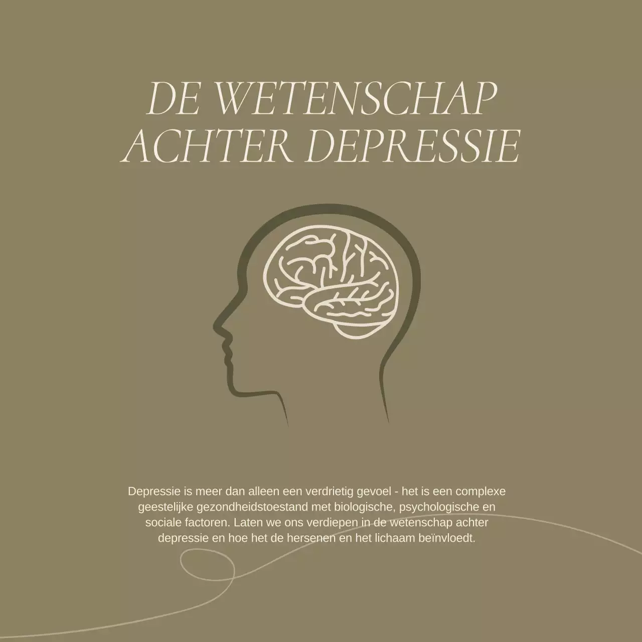 Khaki Beige Natural Elegant Geestelijke gezondheid in het algemeen