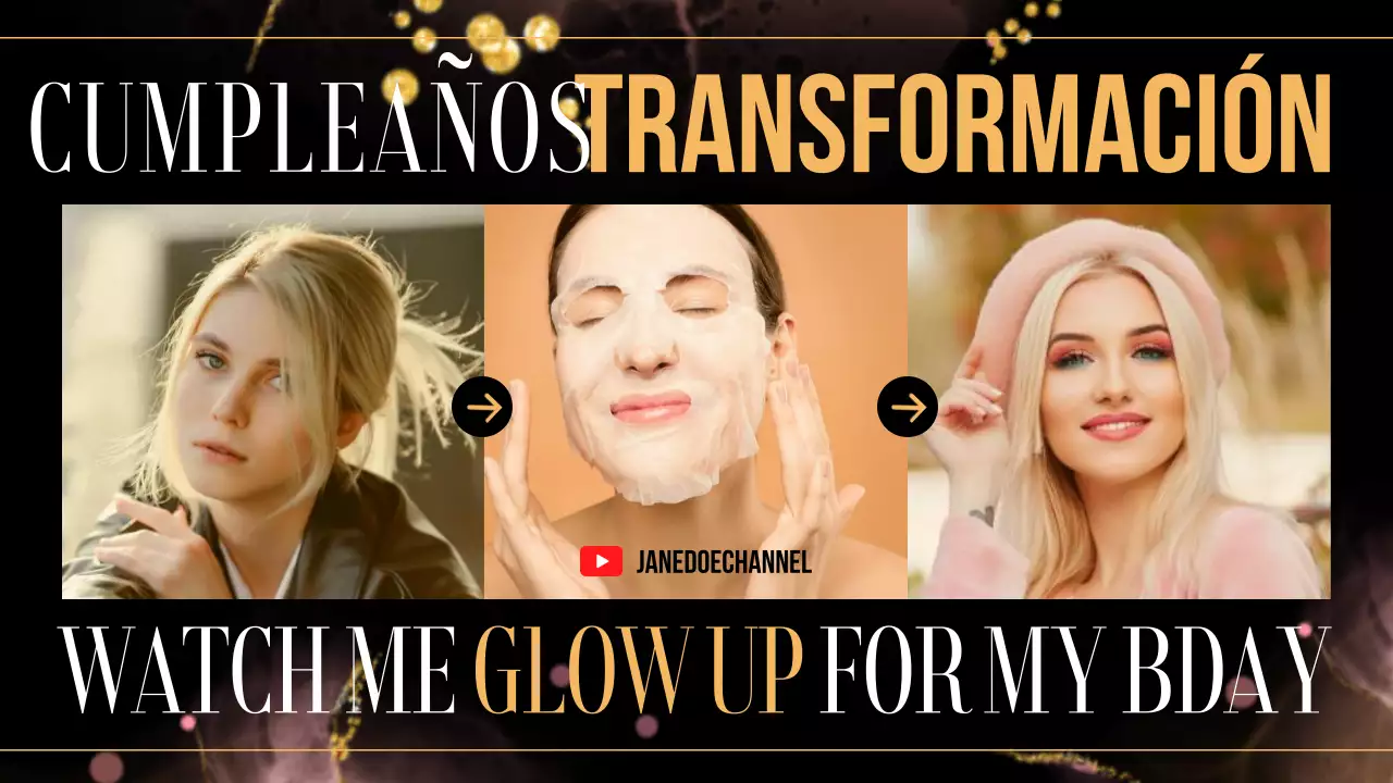 Negro Oro Elgant lujo Cumpleaños Transformación Glow up Para Fiesta de Cumpleaños