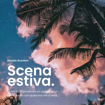 Messaggi estivi emozionali in blu navy e rosa