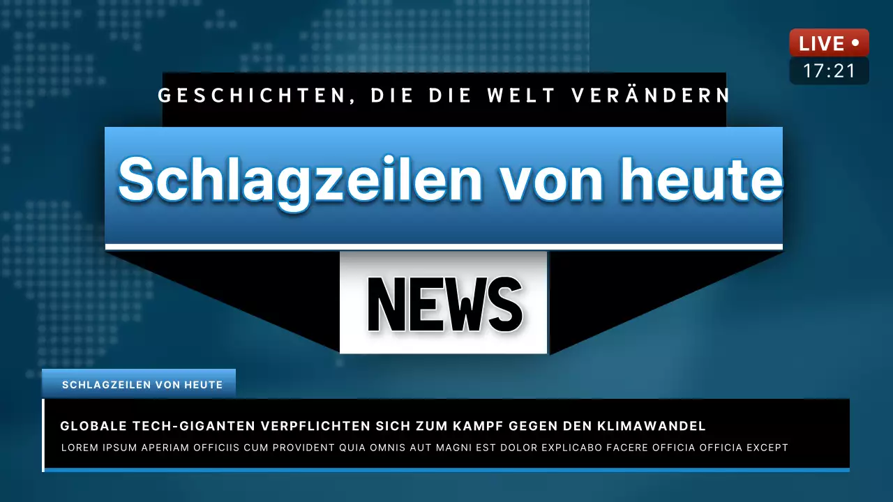 Einfache Nachrichtenwerbung in Blau und Schwarz