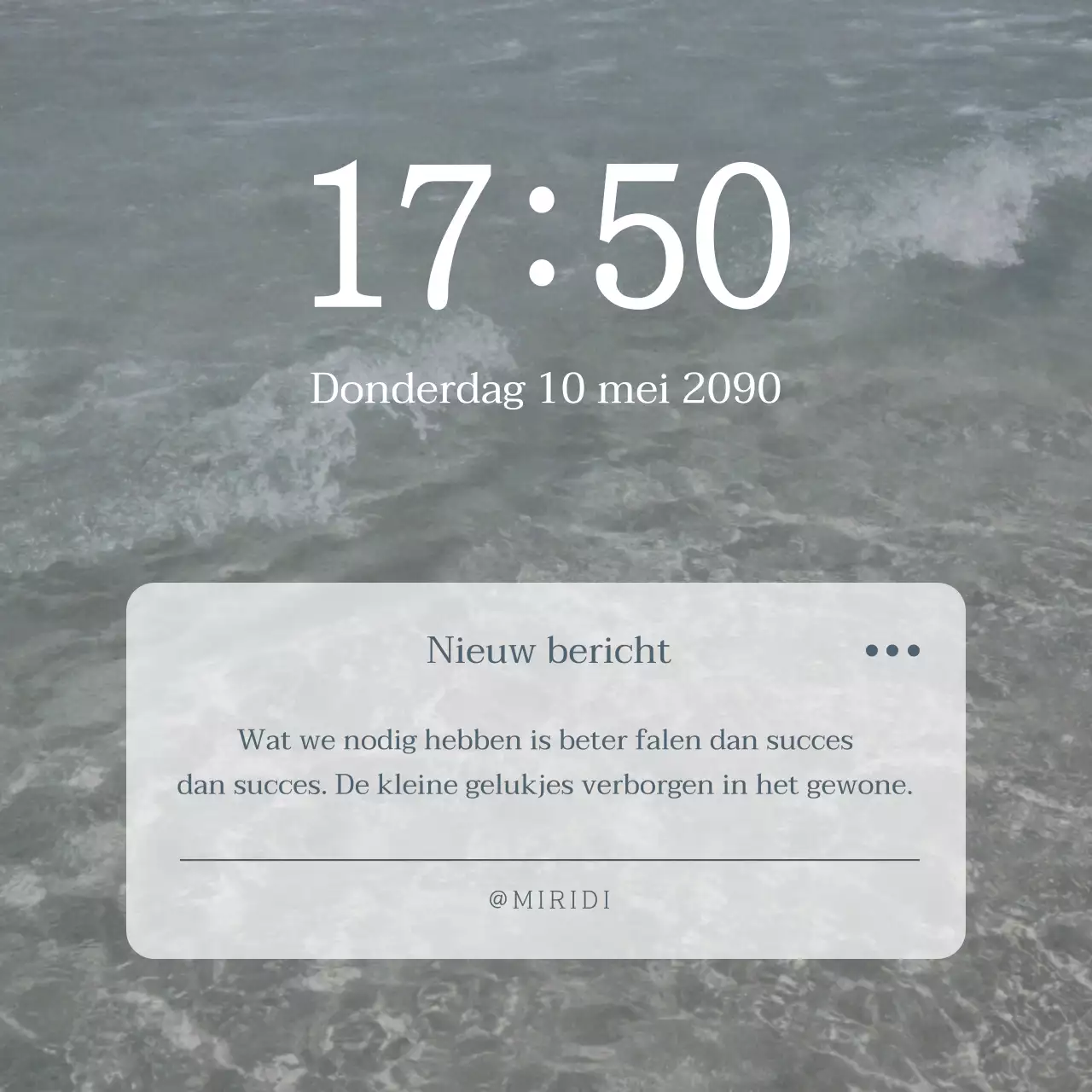 Promoot een eenvoudig mobiel telefoonbericht in blauw en wit