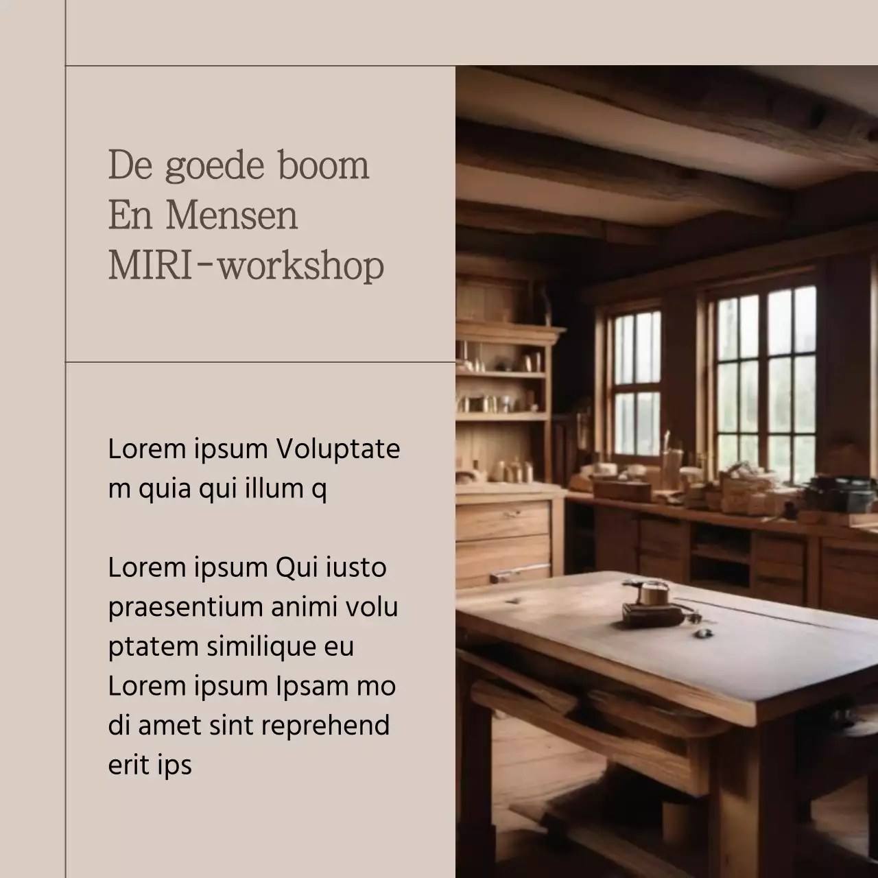 Promoot je bruine, eenvoudige workshopmerk