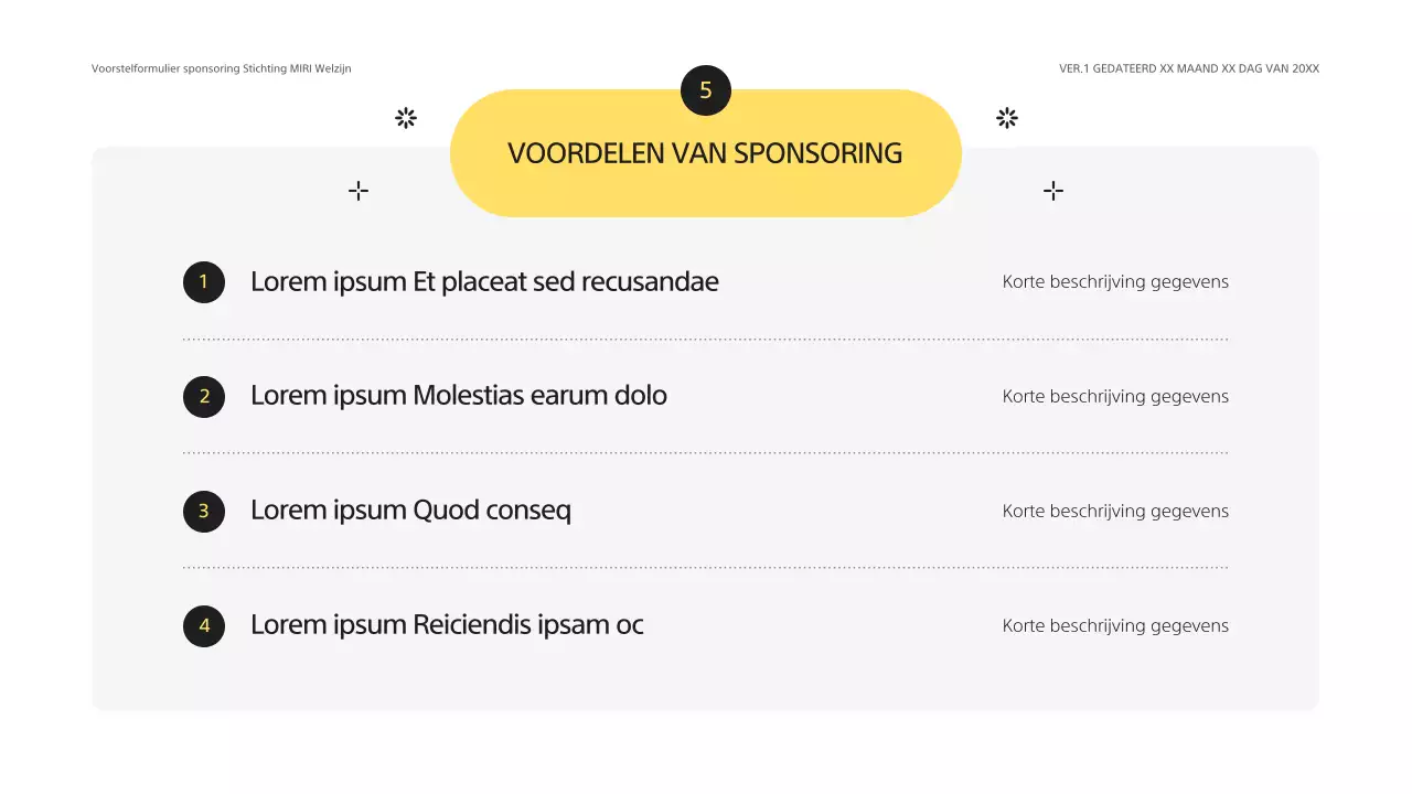 Geel en grijs voorstel voor kindersponsoring voor de Welfare Foundation