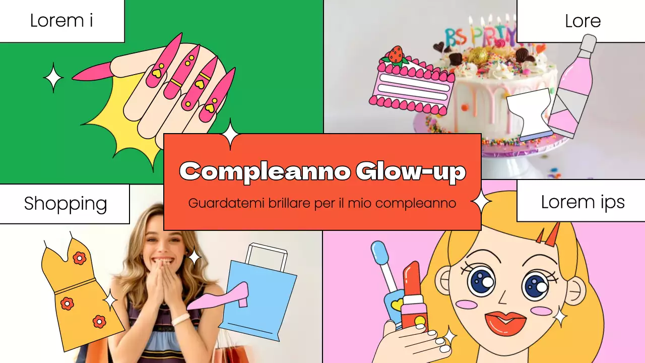 Promuovere un vlog di compleanno con un tocco di rosso e rosa