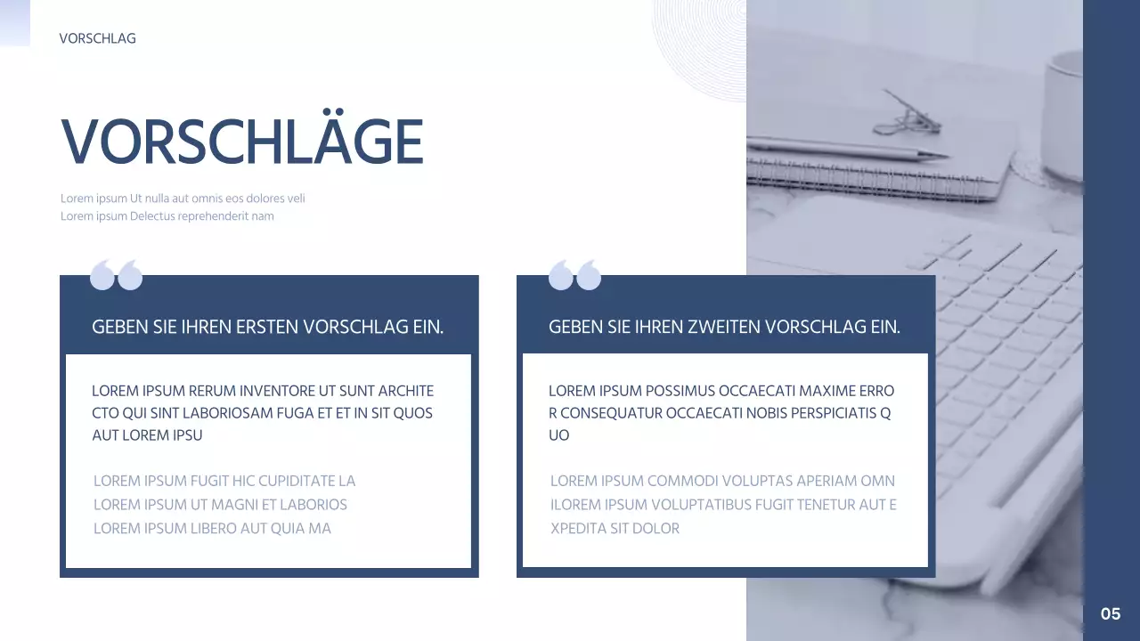 Einfacher Vorschlag von Industrie und Universität in Marineblau und Mauve