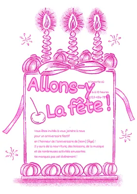 Invitations d'anniversaire tendance en rose