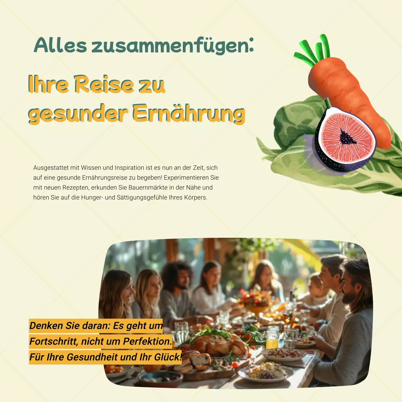 Grüne und gelbe moderne Werbung für gesunde Ernährung und Diät