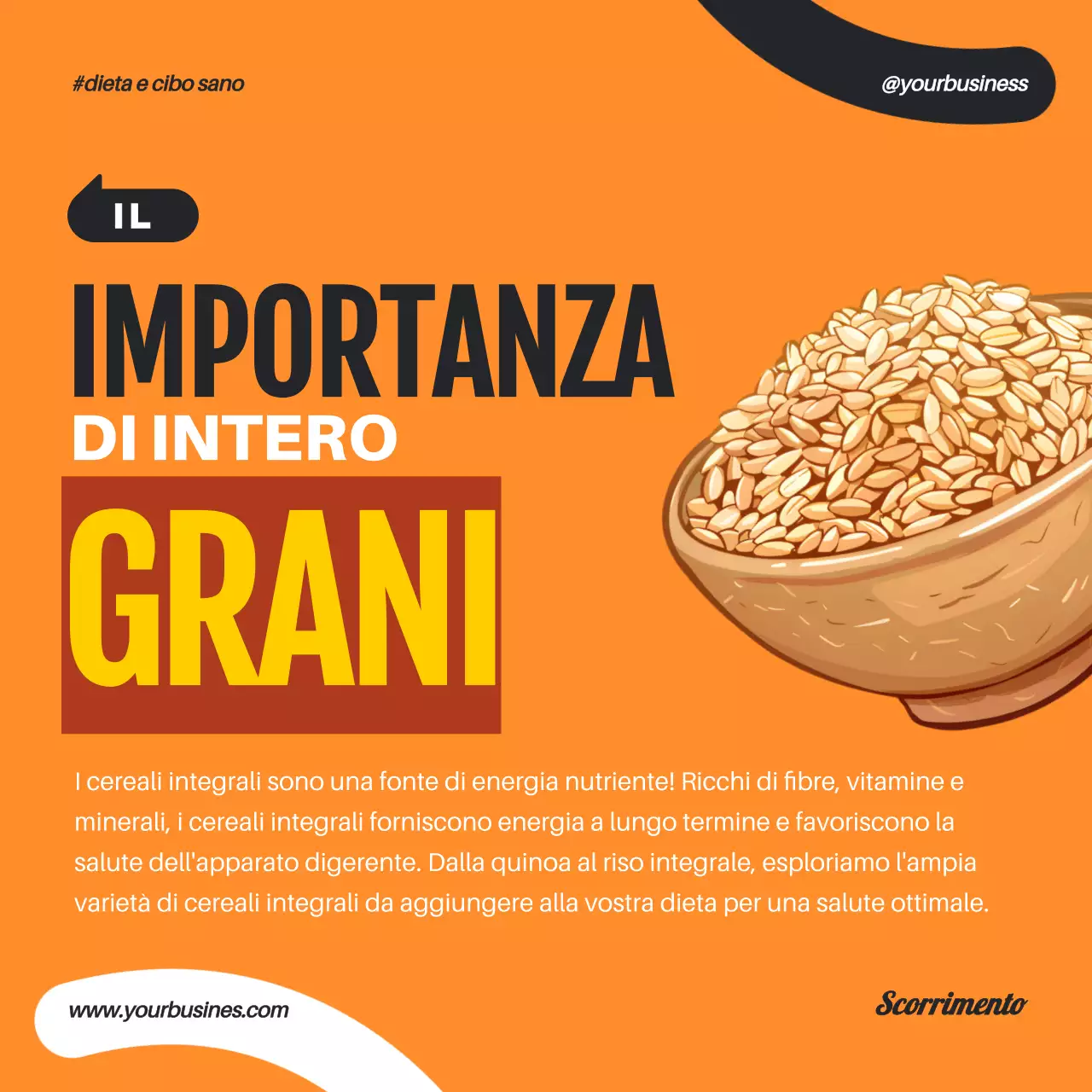 Arancione verde geometrico Popart Cibo sano e dieta