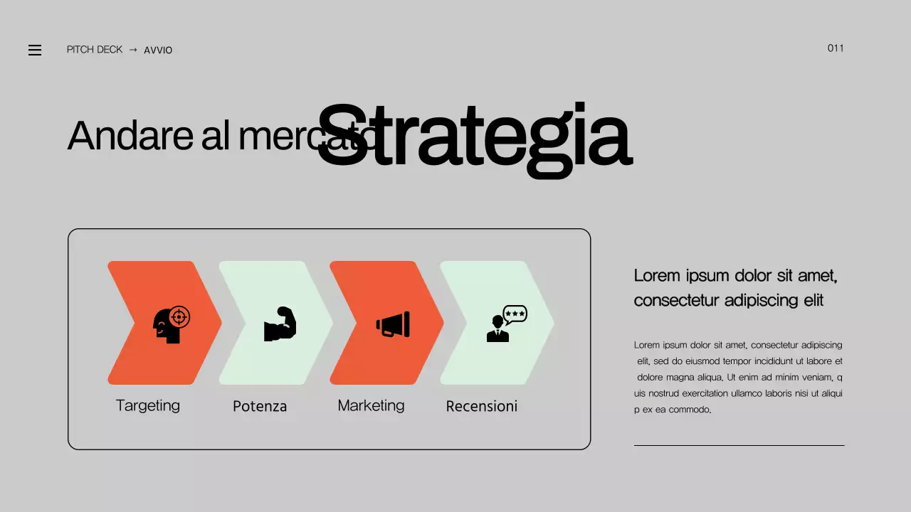 Proposta di lancio di un'impresa in grassetto arancione