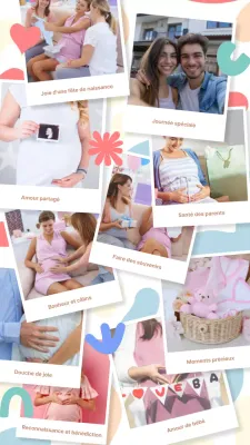 Panneau de collage de photos pour la douche de bébé vert bleu moderne