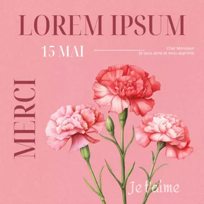 Un simple mot de remerciement pour la Journée des enseignants en rouge et rose