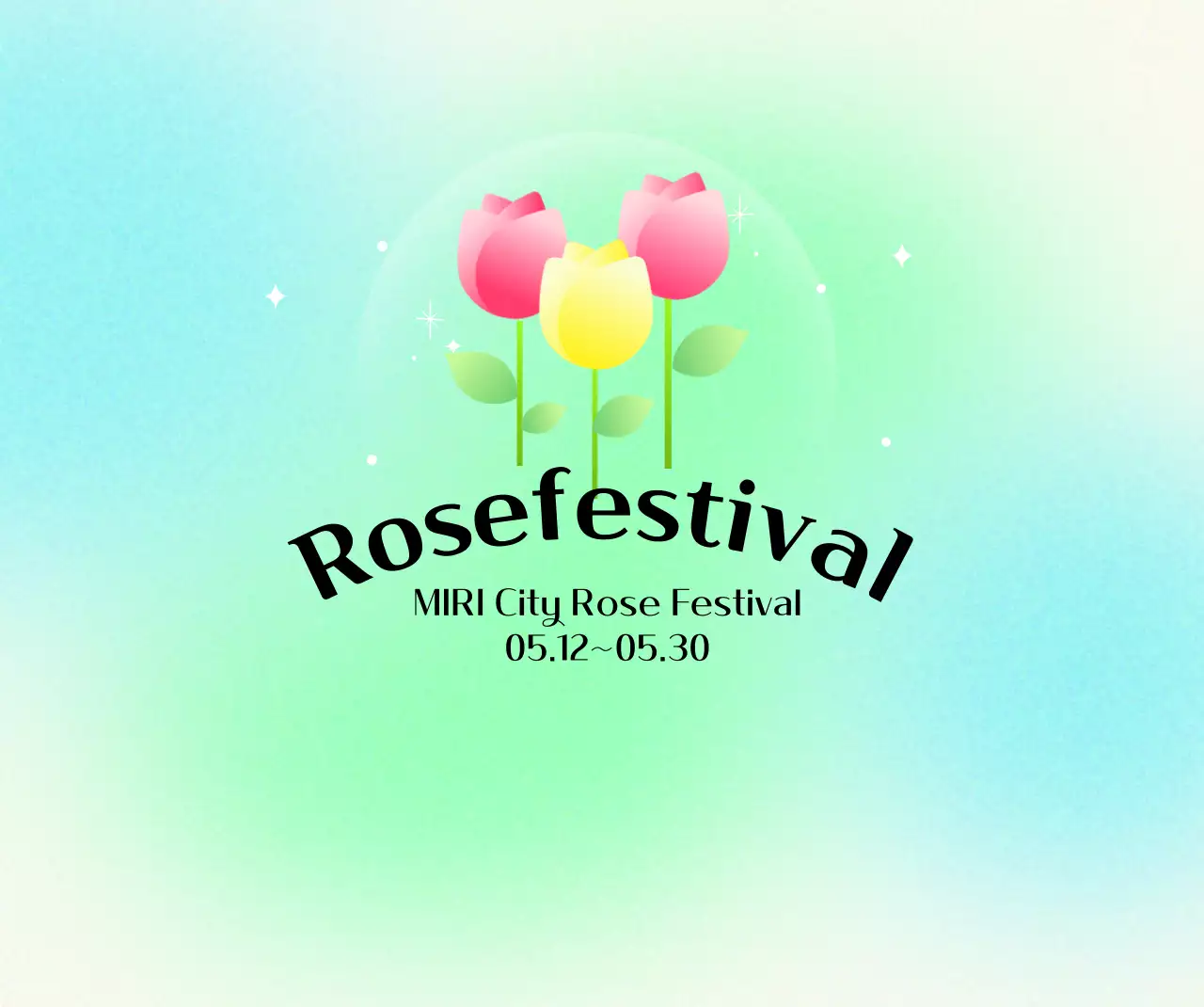 Festival bunga dengan ilustrasi bunga dan latar belakang gradien untuk kesan cerah dan ceria