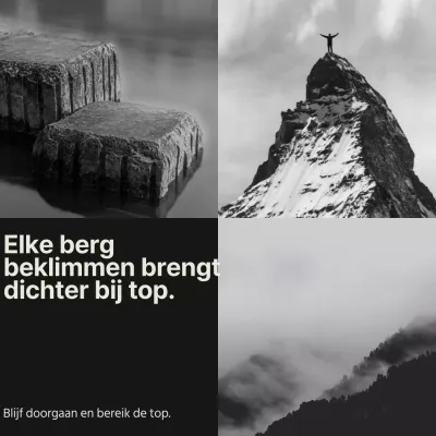 Zwart-wit Moderne Collage Motiverende Geestelijke Gezondheidscitaat