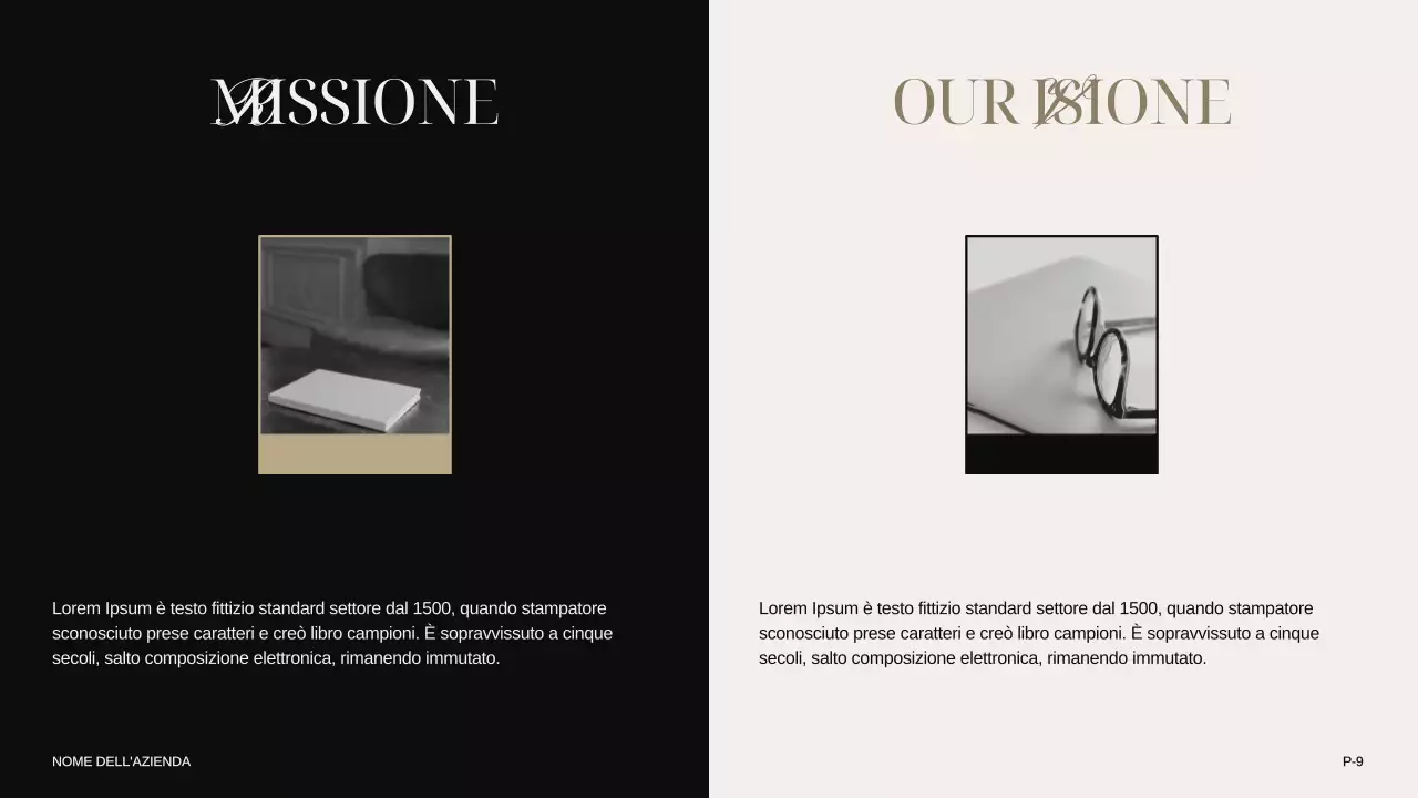 Avorio Khaki Nero Moderno Elegante Introduzione dell'azienda