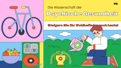 Tipps zur psychischen Gesundheit mit einem Knall in Gelb und Grün