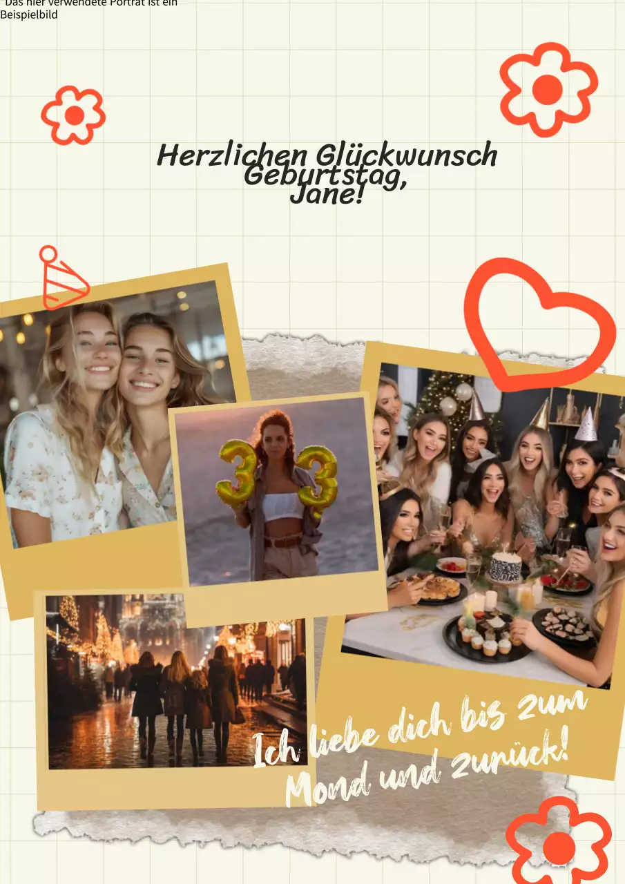 Orange Beige Moderner Geburtstagsgruß Video