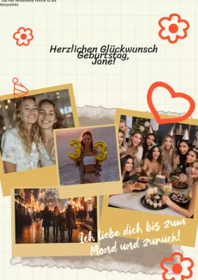 Orange Beige Moderner Geburtstagsgruß Video