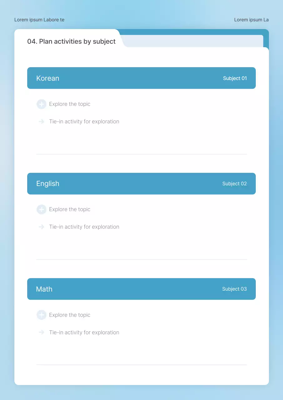 Planejador de vida moderno azul