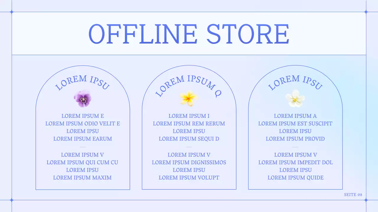 Ein einfaches blaues und lila Blumengeschäft für ein kleines Unternehmen