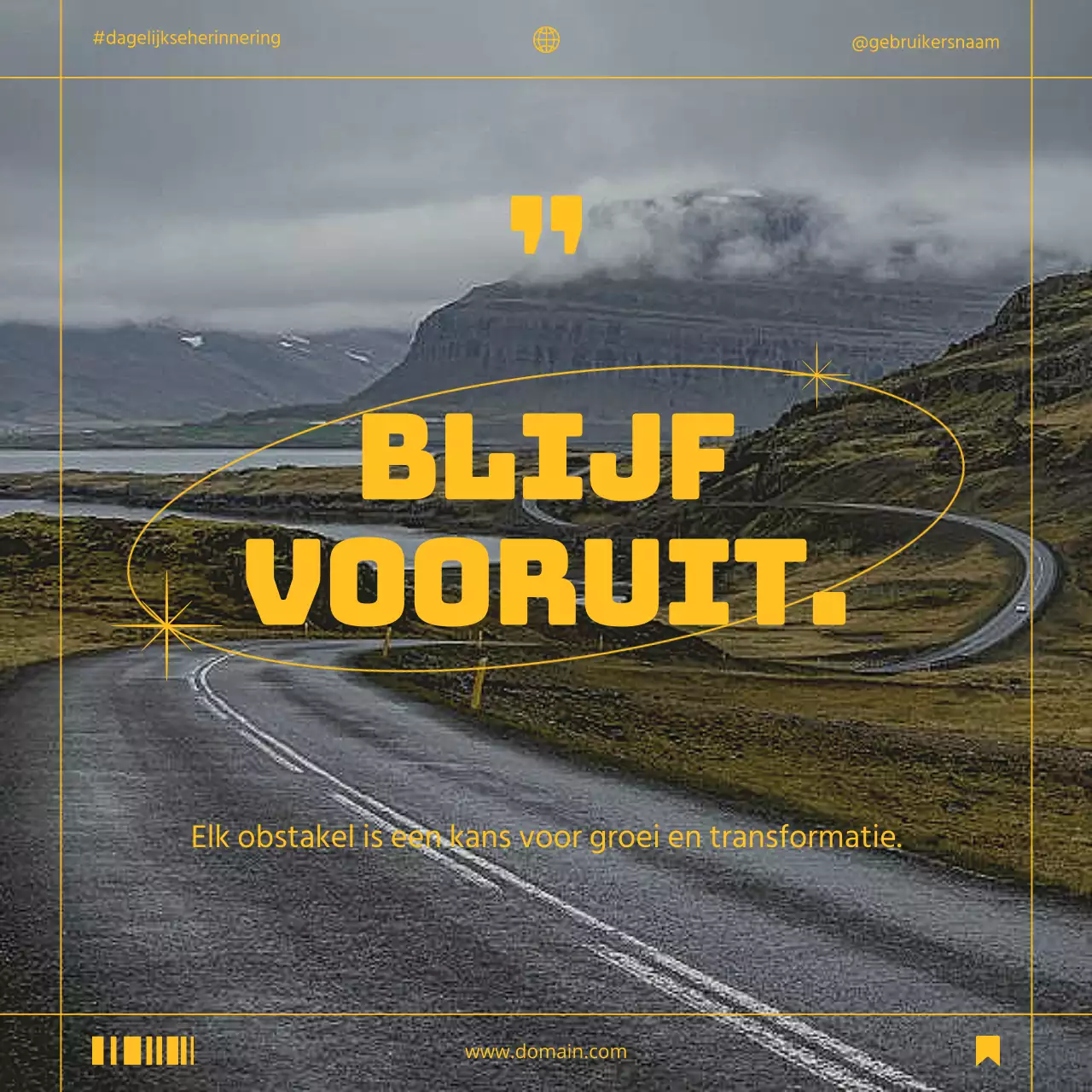 Geel Oranje Minimal Motivatie Geestelijke Gezondheid Quote zelfgroei