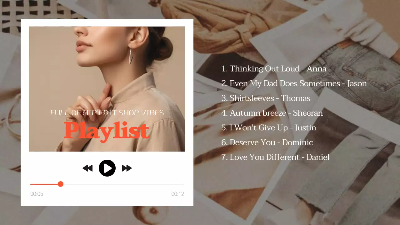 Beige Minimal Music Playlist YouTube Thumbnail