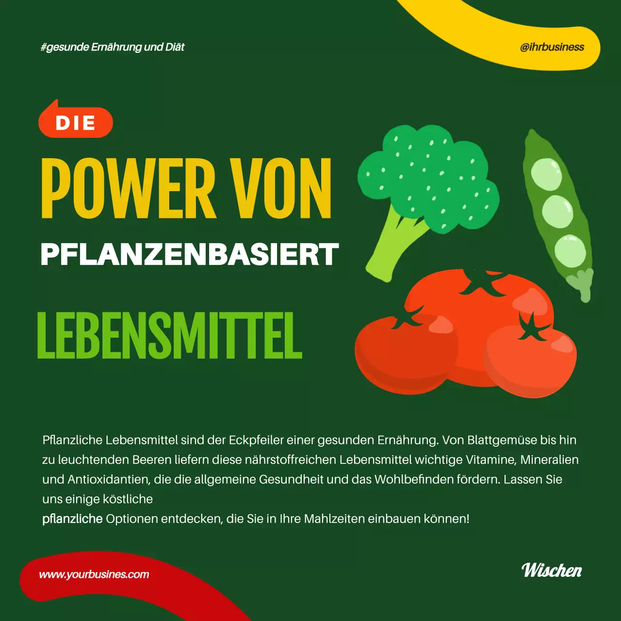 Orange Grün Geometrische Popart Gesunde Ernährung und Diät