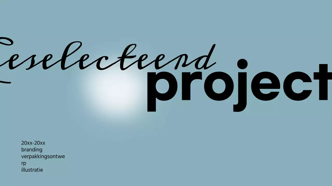 Hemelsblauw en wit eenvoudig grafisch ontwerp portfolio