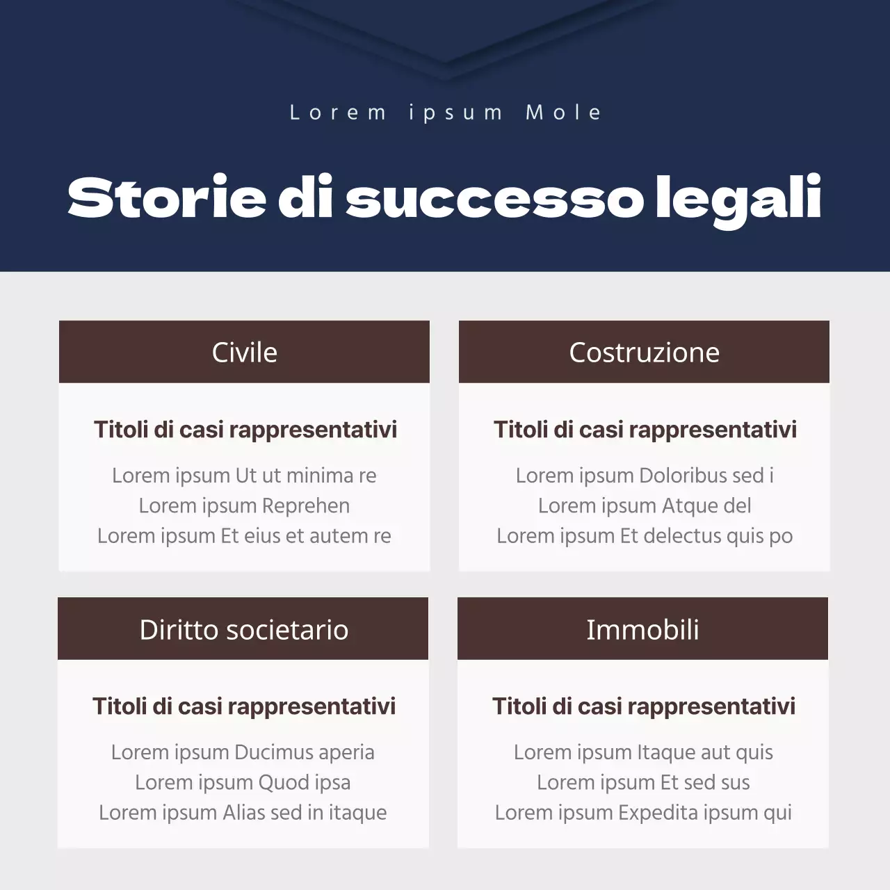 Una semplice postazione da studio legale in blu navy e marrone