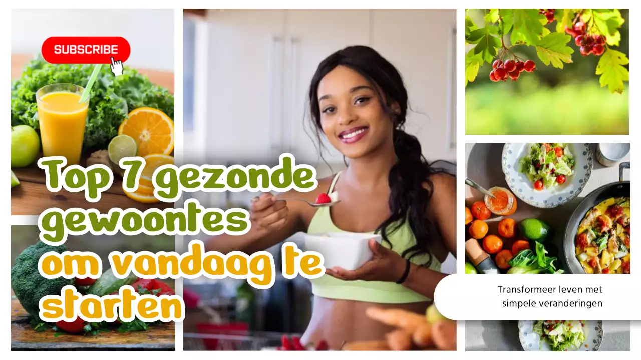 Groene moderne gezonde voeding Youtube thumbnail video