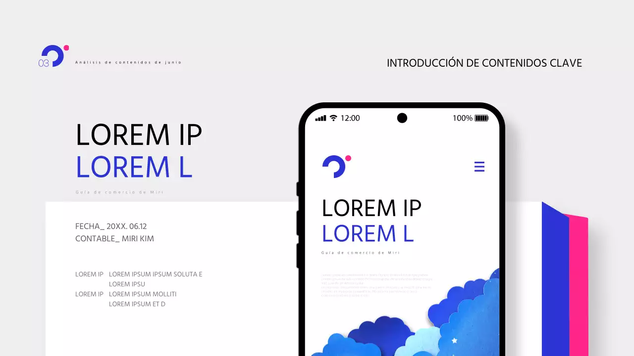 Informes Pop-art en azul y rosa intenso