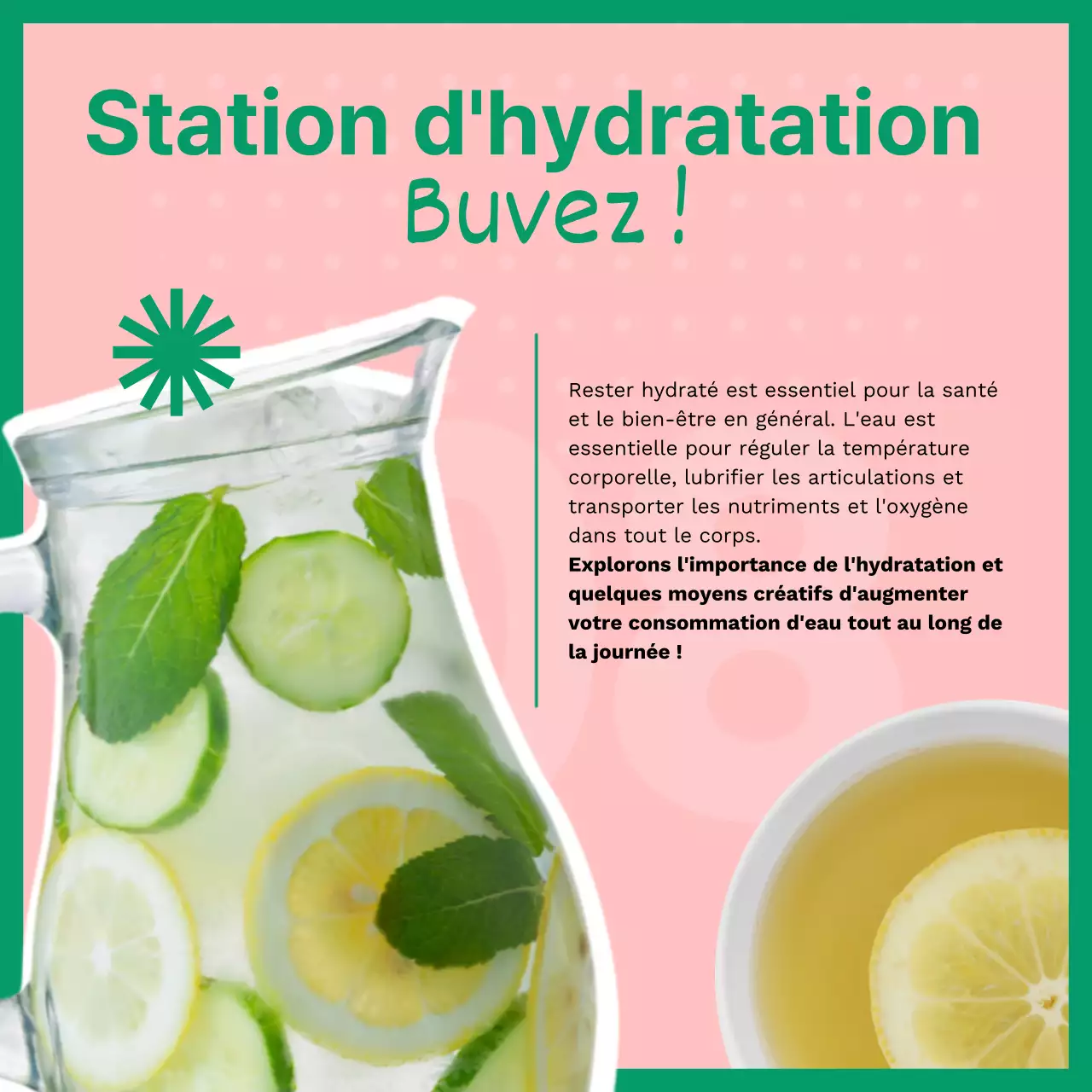 Publicité pour les aliments frais et sains, verts et roses