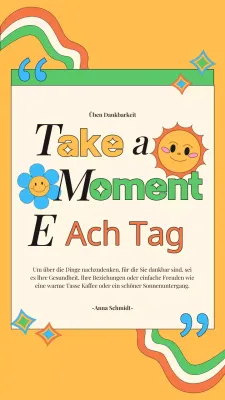 Gelb Retro Praxis Dankbarkeit Gesundheit Zitate