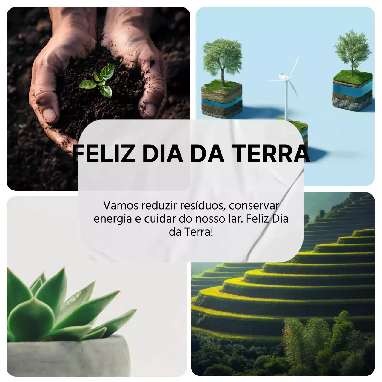 Verde Branco Estética Natureza Ecologia Feliz Dia da Terra