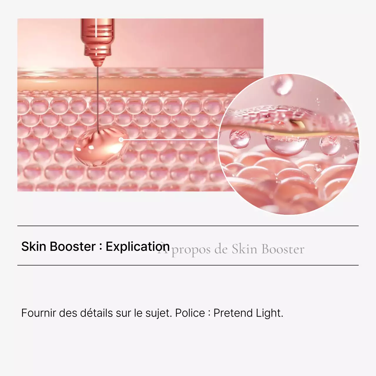 Détails d'une image de procédure de marketing hospitalier visant à promouvoir un simple cabinet de dermatologie en blanc et bleu clair.