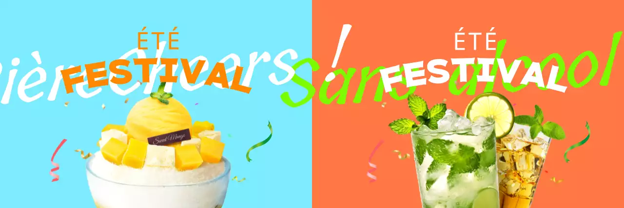 Boissons et papeterie inspirées des festivals d'été