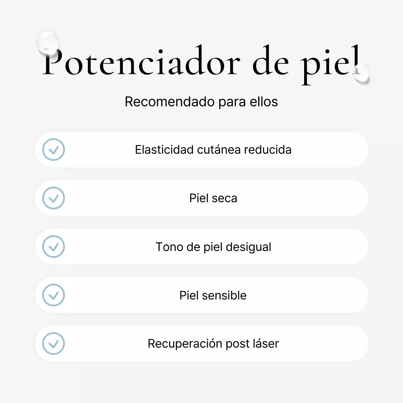 Palabras clave y descripciones del procedimiento de marketing hospitalario para promocionar una sencilla consulta de dermatología en blanco y azul claro.