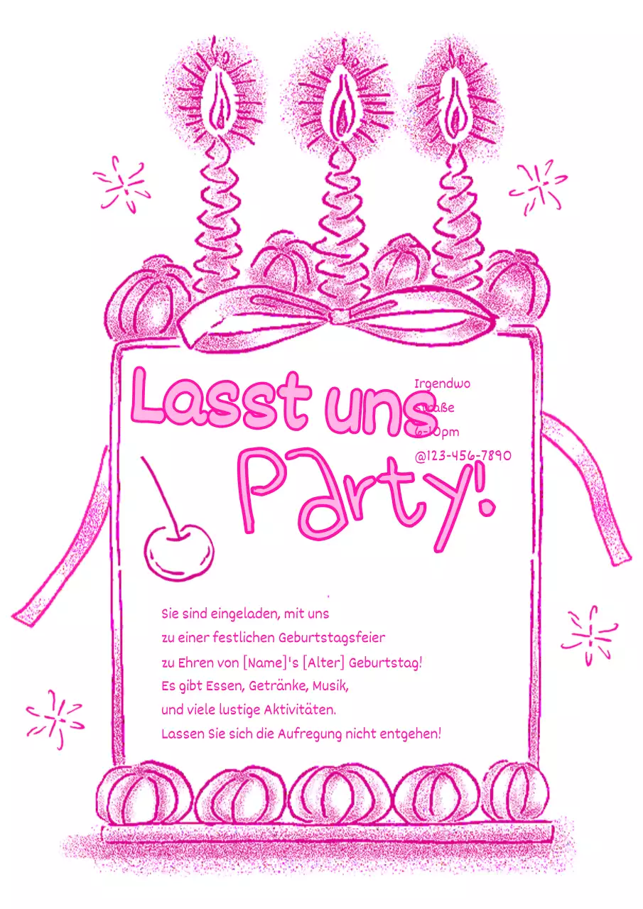 Trendige Geburtstagseinladungen in Rosa