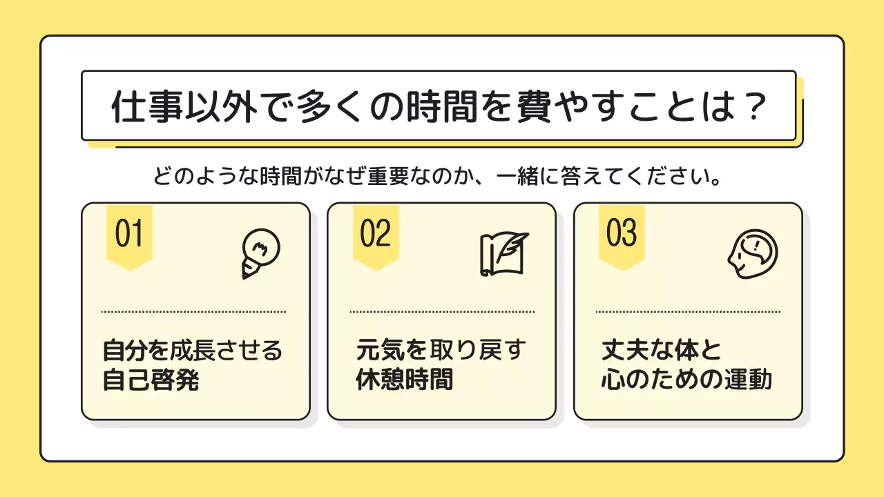 黄色 シンプル 自己紹介 資料 プレゼンテーション