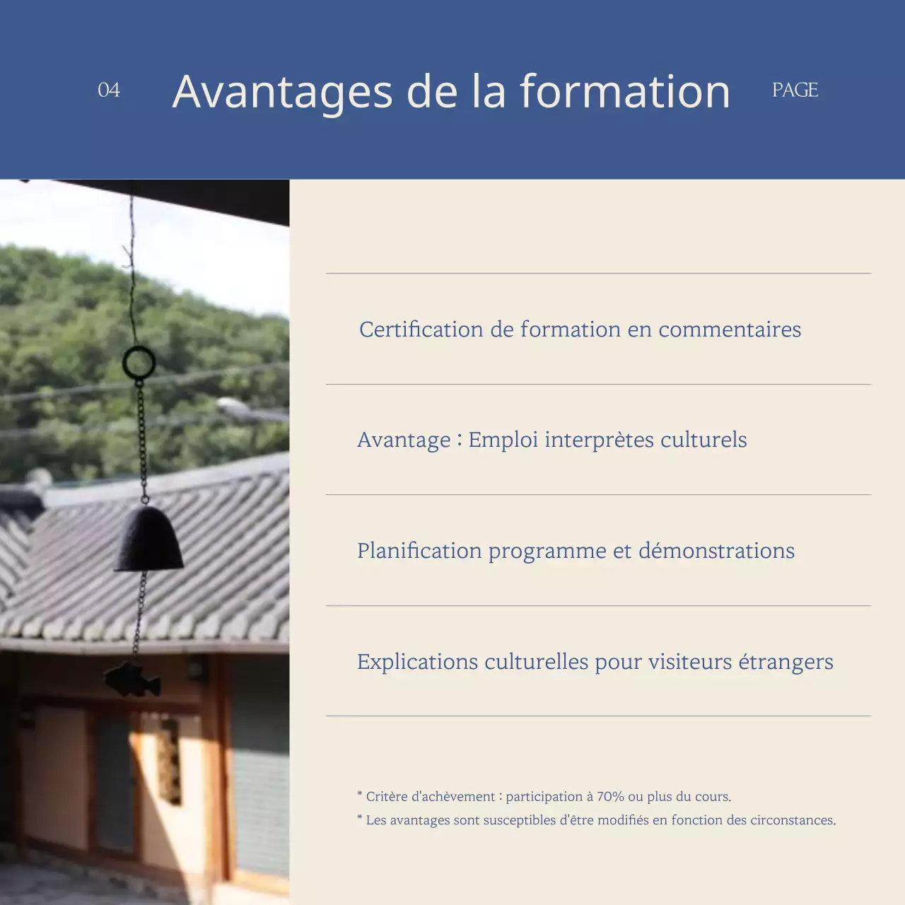A propos de la formation Simple Cultural Interpreters in Navy Blue and Ivory (Interprètes culturels simples en bleu marine et en ivoire)