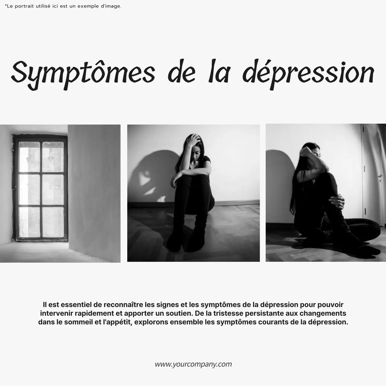 Promotion d'un blog sur les soins mentaux en noir et blanc