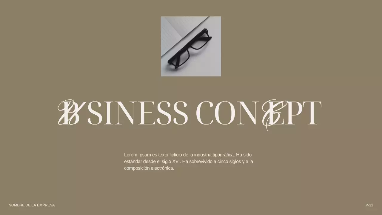Marfil Caqui Negro Moderno Elegante Presentación de la empresa