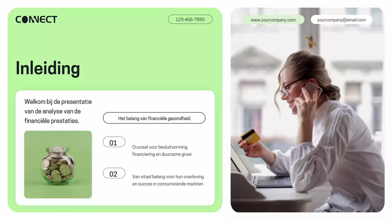 Paars Groen Modern Financieel Performance Analyse Rapport