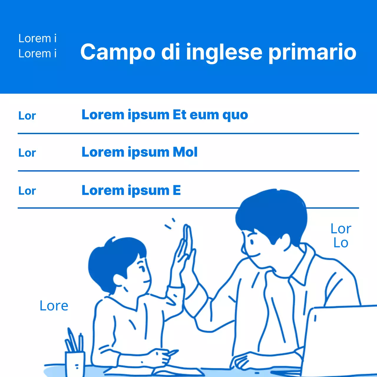 Promuovere il campo di inglese semplice di Blue per i bambini della scuola primaria