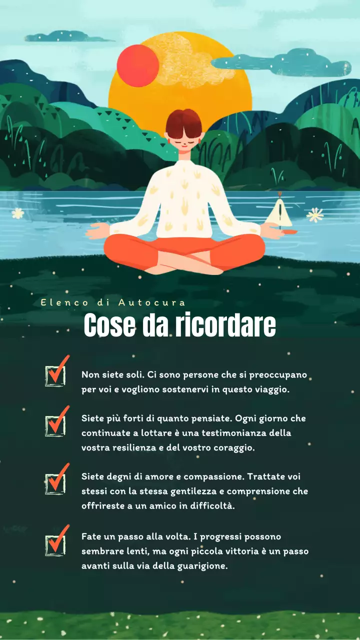 Parole di incoraggiamento naturali in verde e arancione