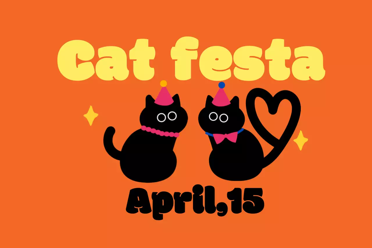 Cat festival with cat illustrations and cute fonts