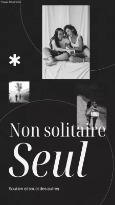 Mémo noir et blanc avec citation de motivation minimale