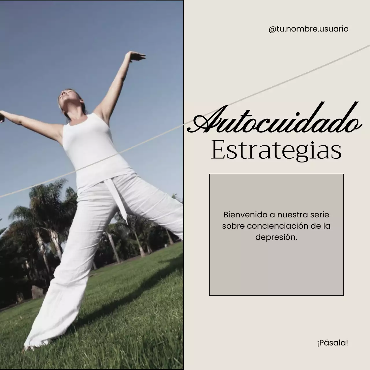 Beige y negro Material mínimo para conferencias sobre salud mental