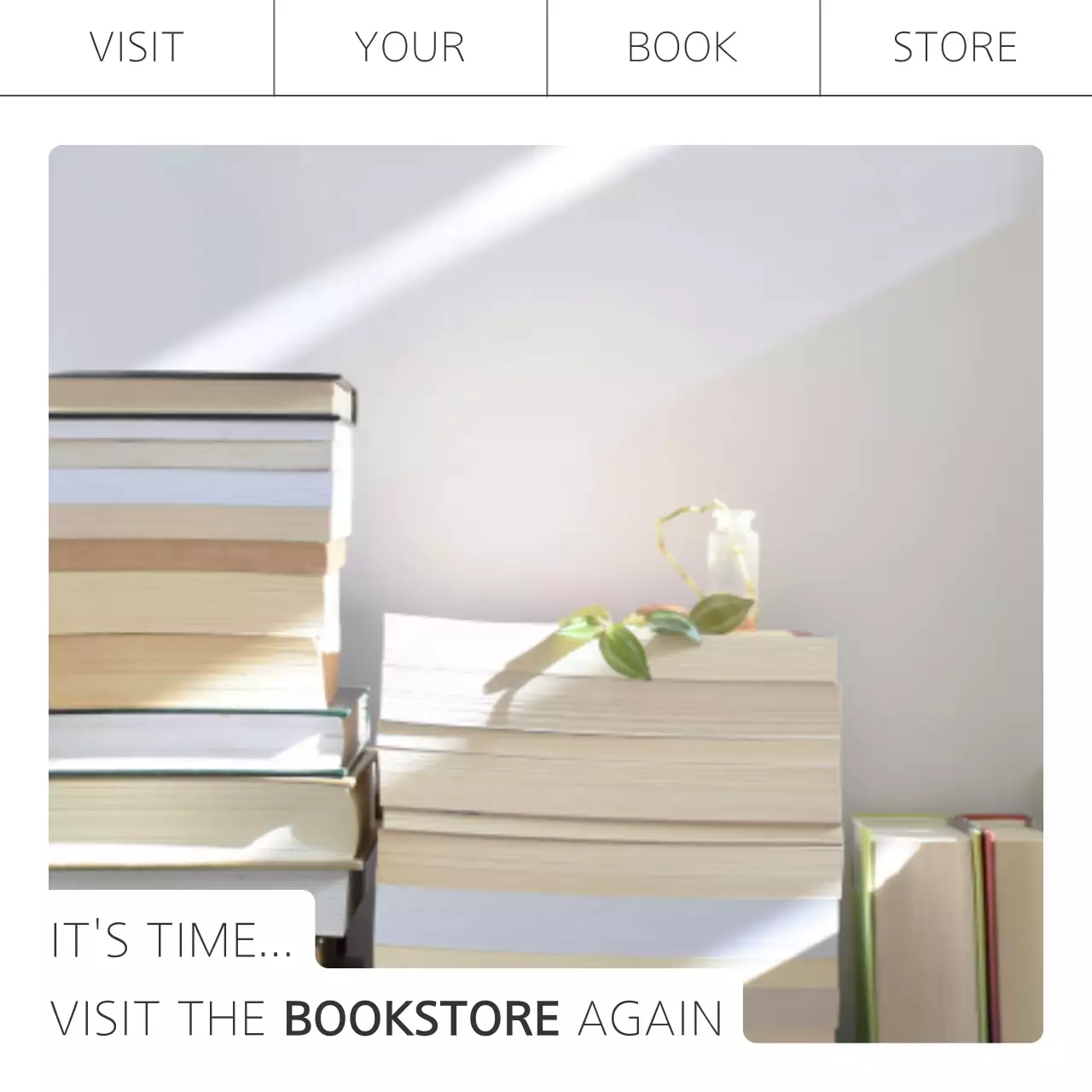 Promote your bookstore book bookcafe in black and white and on trend